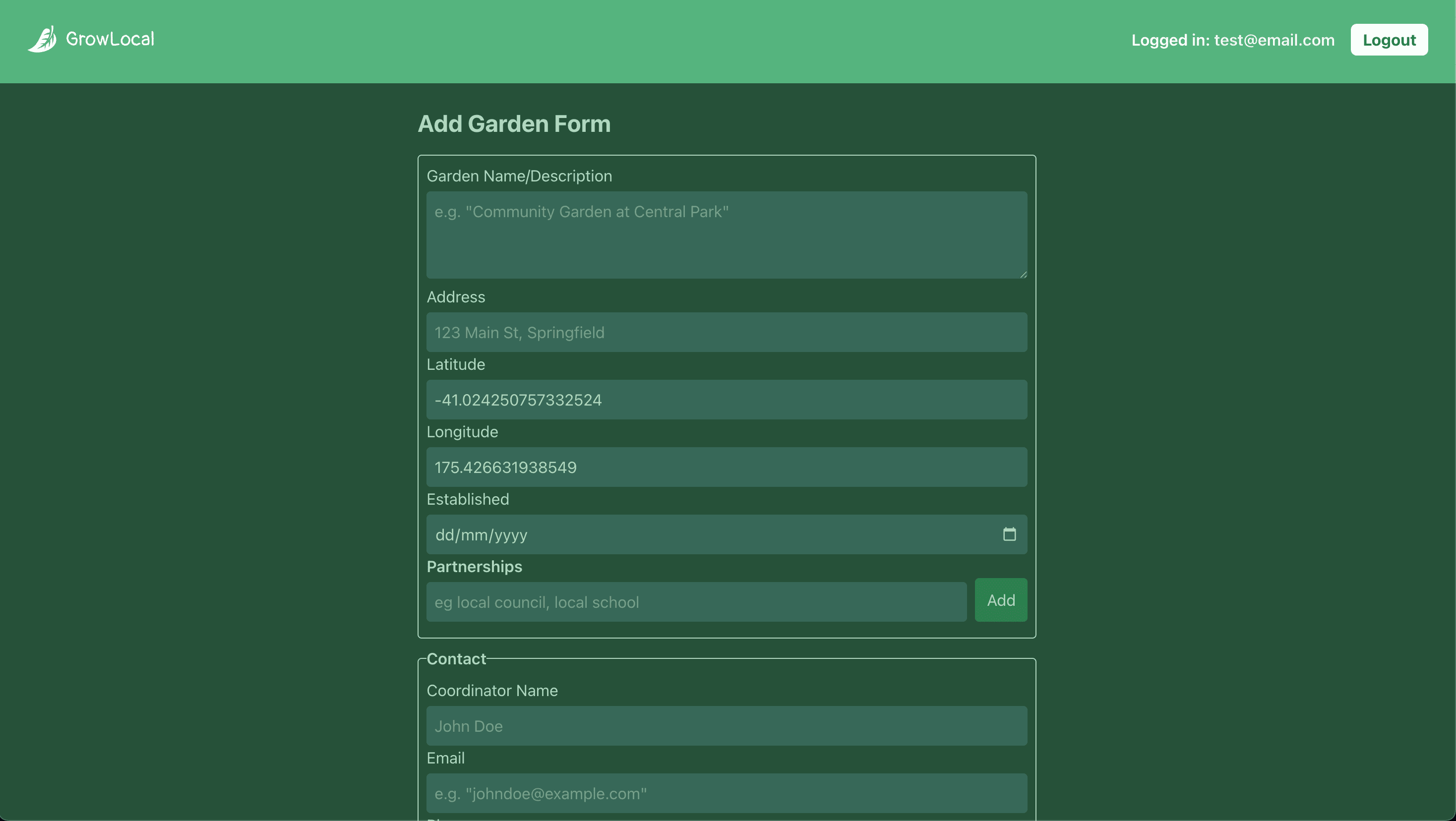 NZ Community Gardens - React.js Tailwind CSS MongoDB Image