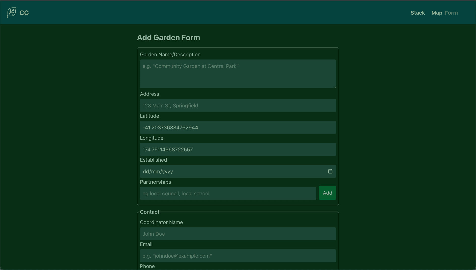 NZ Community Gardens - React.js Tailwind CSS MongoDB Image}