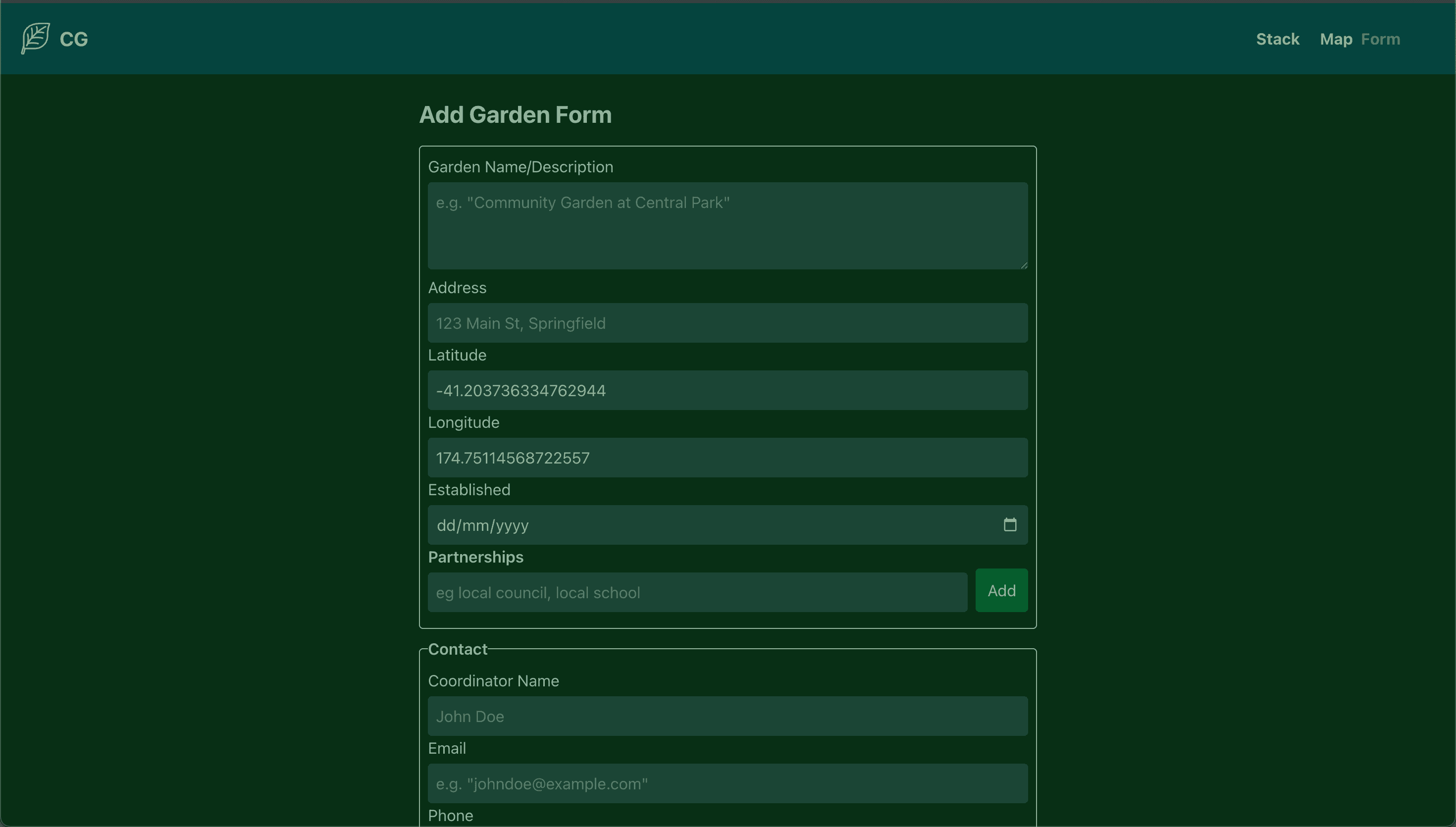 NZ Community Gardens - React.js Tailwind CSS MongoDB Image