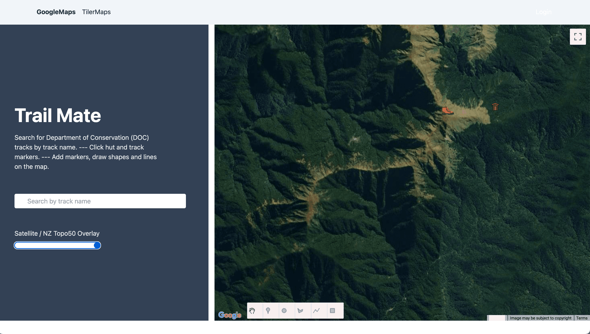 Hiking App with React, PostgreSQL and the Google Maps API Image}