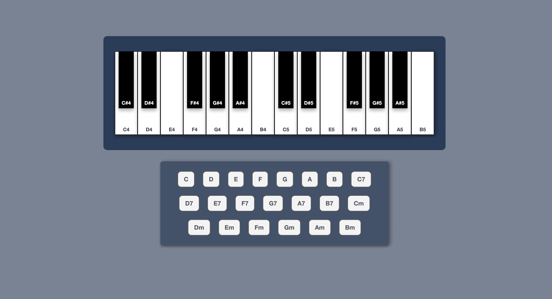 Piano App with React and the Tonejs API Image}