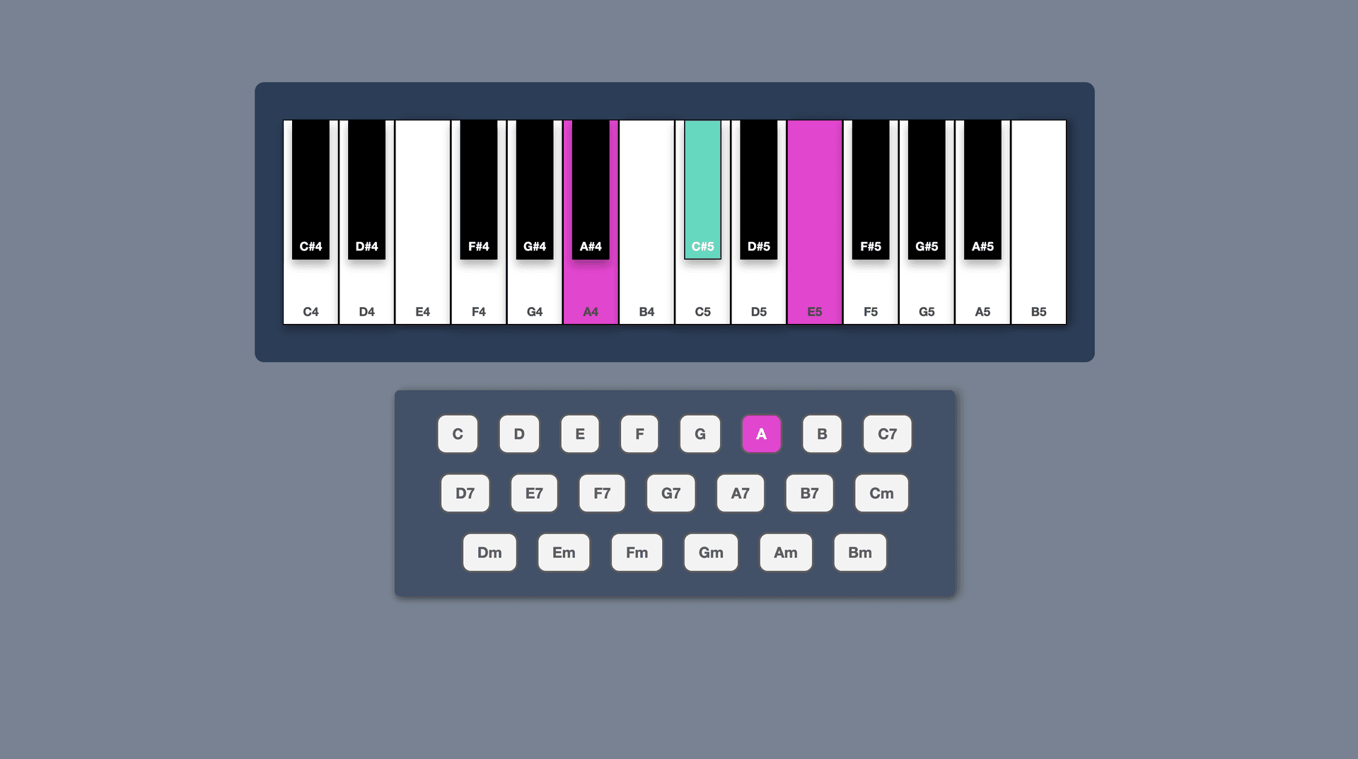Piano App with React and the Tonejs API Image}
