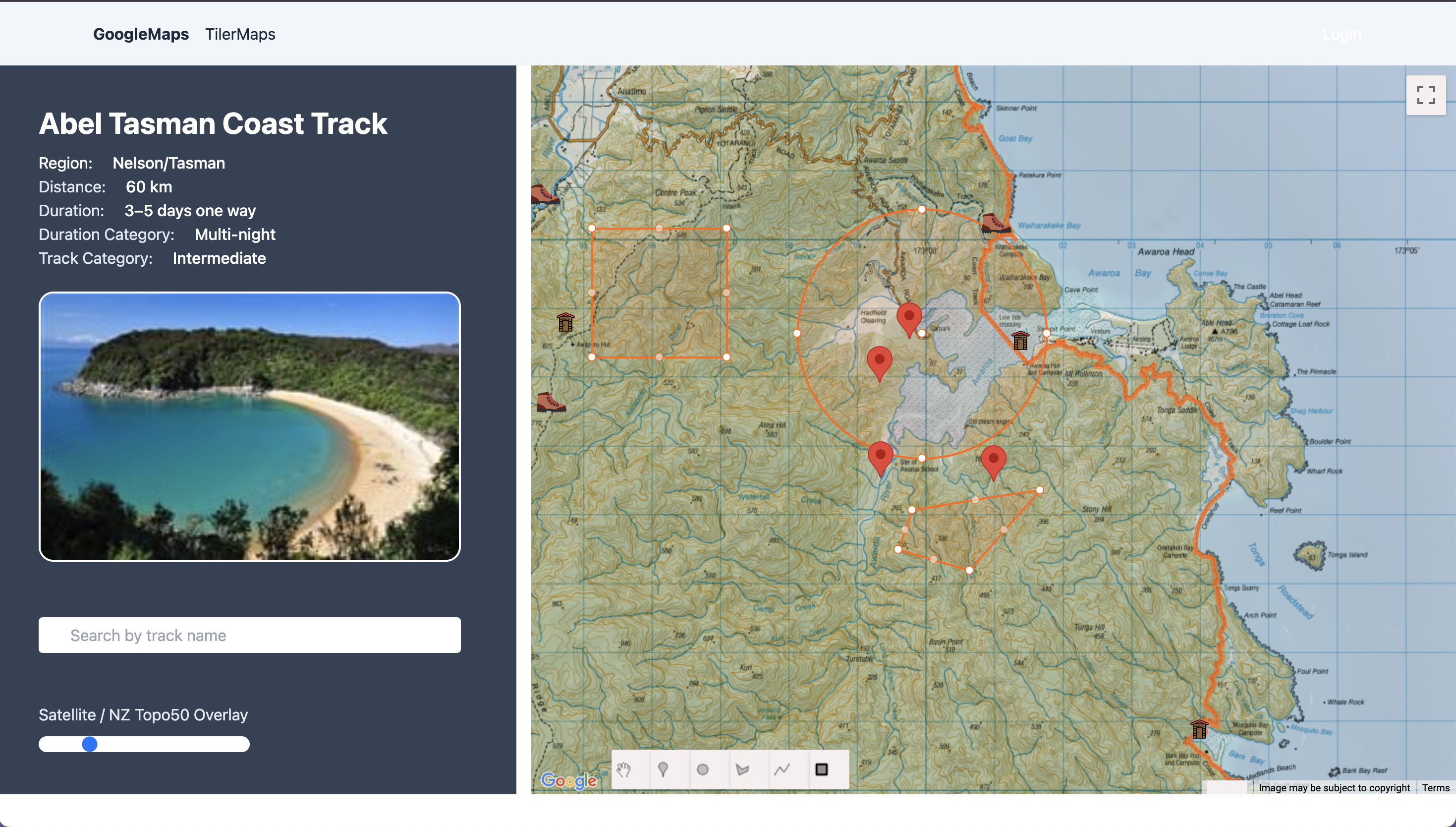 Hiking App with React, PostgreSQL and the Google Maps API